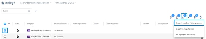 Export Button Finmatics