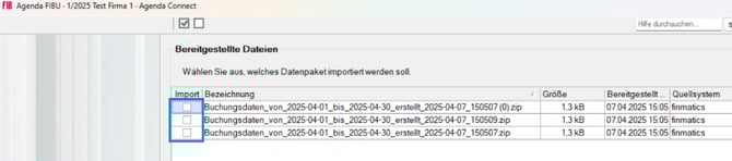 Stapelauswahl Agenda