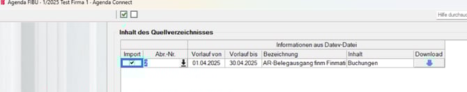 Periode anpassen Agenda