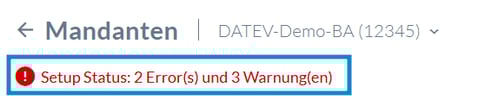 Warnhinweis im Mandanten