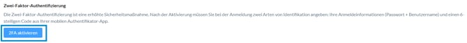 2FA aktivieren Button