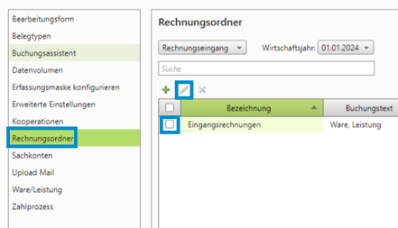 Buchungstext Einstellung 1