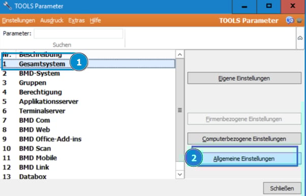 BMD Tools Parameter Pfad