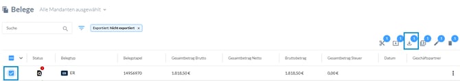Download-Button in der Aktionsleiste