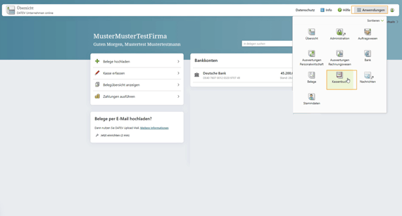 DATEV Kassenbuch Auswahl