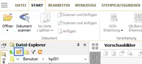 Ordnerauswahl in BMD Scan