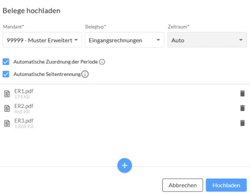 Upload Dialog Automatisierungszentrale