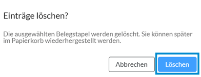 Bestätigung Popup