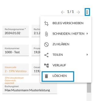 Detailansicht Löschen