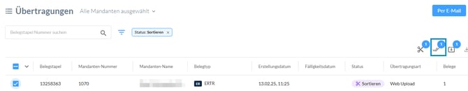 Bestätigen Übertragung