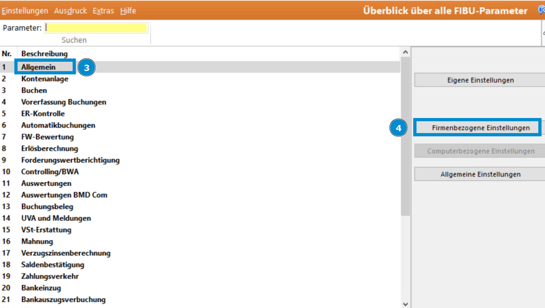Fibu Parameter Detail 1
