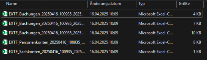 Beispiel Dateistruktur Agenda Export