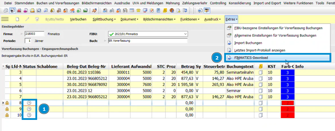 BMD Menü Extras Finmatics Download