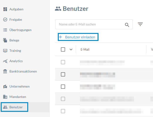 Benutzer einladen