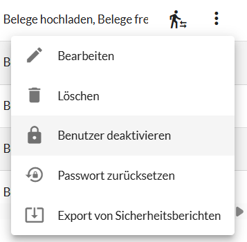 Optionen für aktive Benutzer