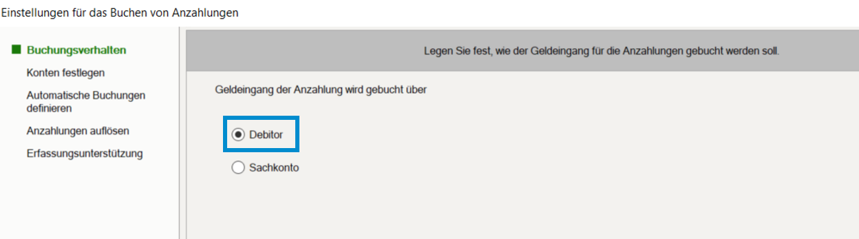 Buchungsverhalten Debitor