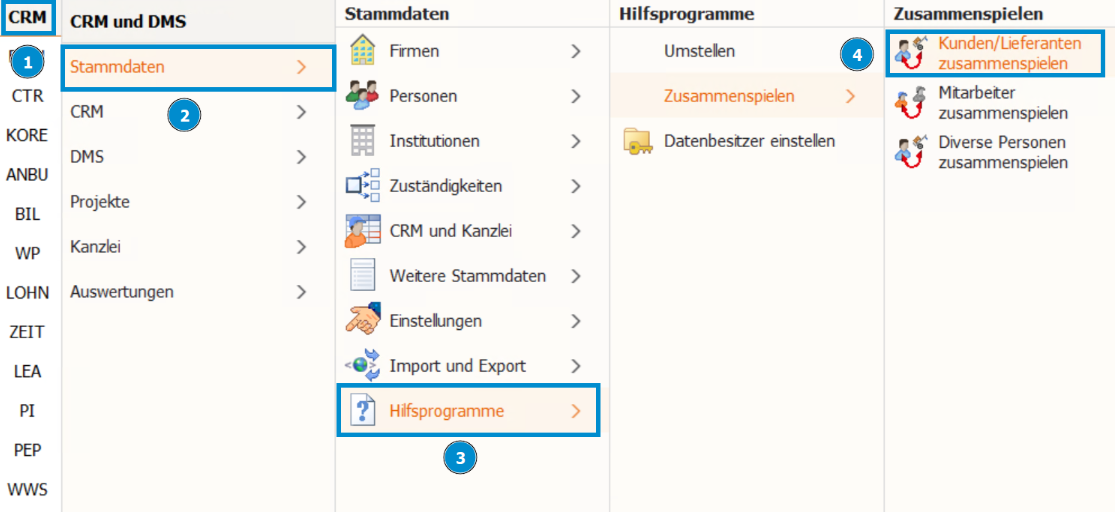 BMD Menüpfad Zusammenlegen