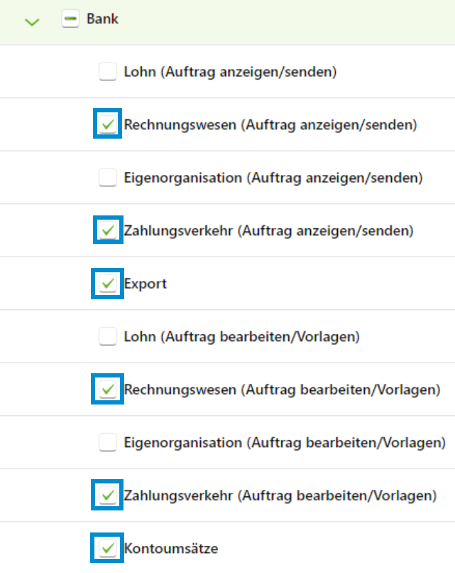 Berechtigungen DATEV Zahlungsverkehr
