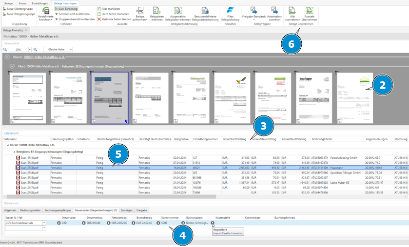 RZL Belegvorschau Details