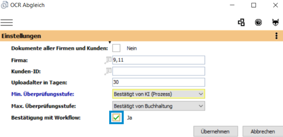 BMD Workflow Einstellungen