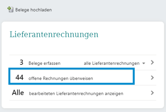 Offene Rechnungen Menü