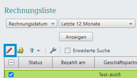 Beleg bearbeiten Stiftsymbol
