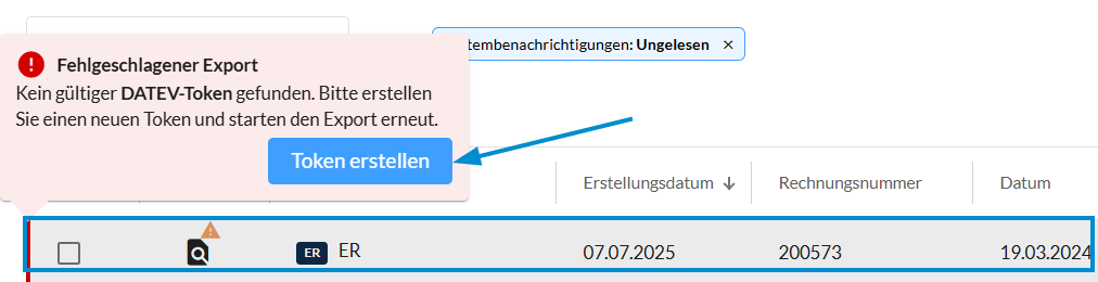 Anzeige der Fehlermeldung beim Hover über die Zeile