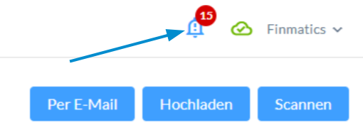 Glockensymbol in der Finmatics Oberfläche