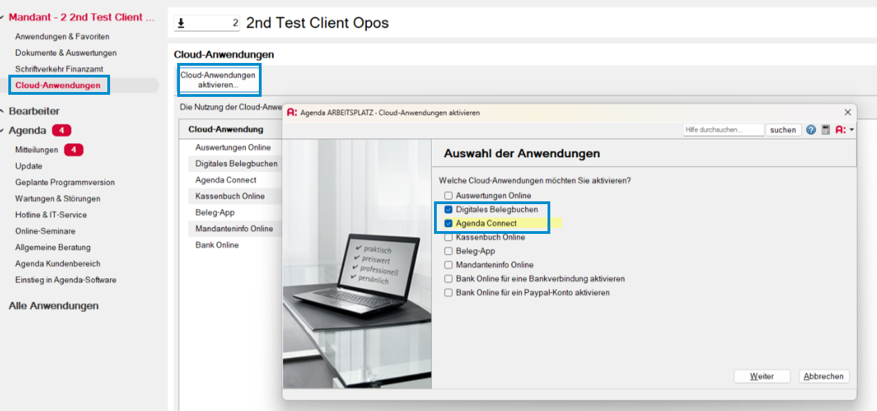 Agenda Cloud Anwendungen