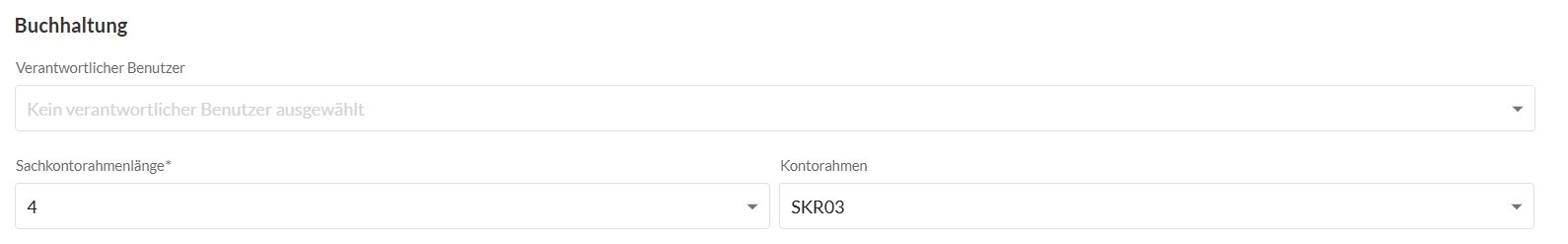 Buchhaltung Einstellungen