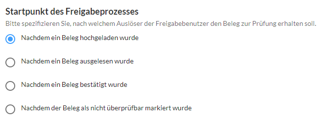 Startpunkt des Workflows wählen