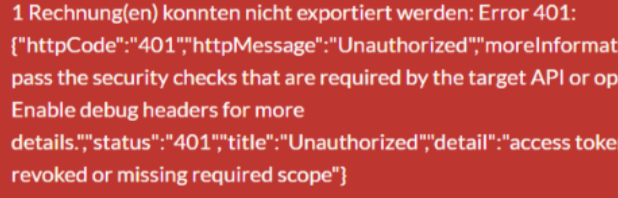 Error 401 DATEV
