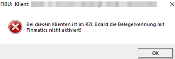 Klient nicht angelegt