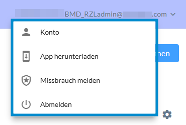 Benutzermenü öffnen