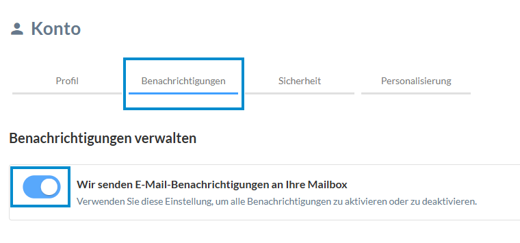Benachrichtigungen verwalten