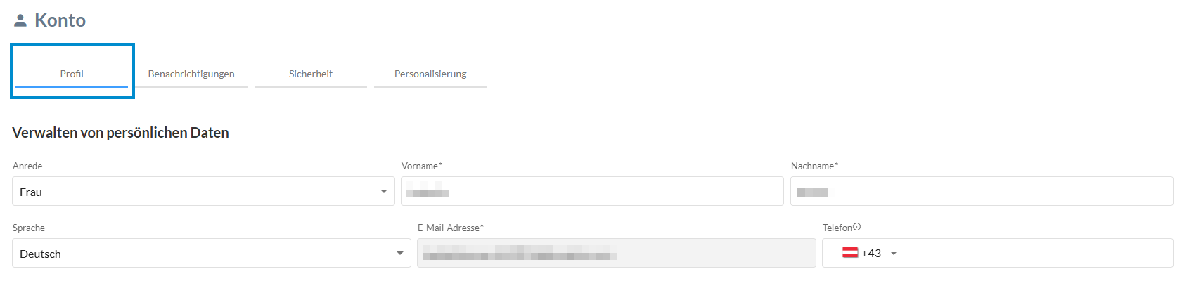 Profil Einstellungen