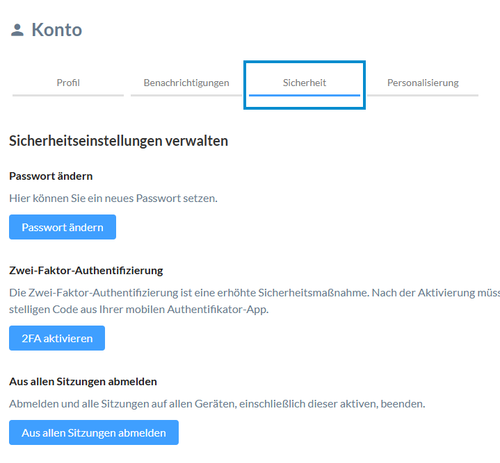 Sicherheitseinstellungen