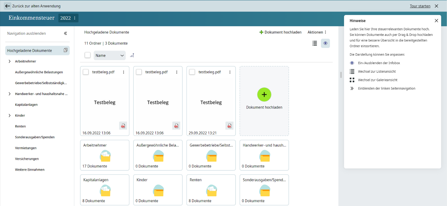 Unsortierte Dokumente DATEV