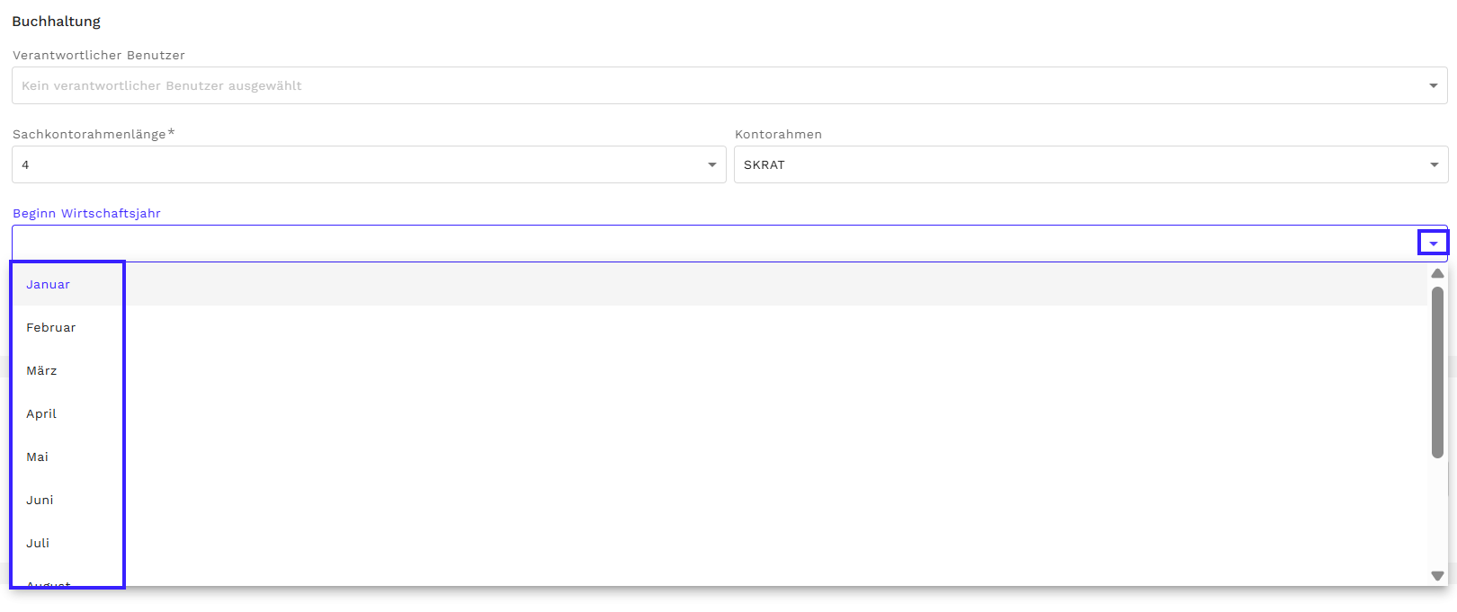 Beginn Wirtschaftsjahr