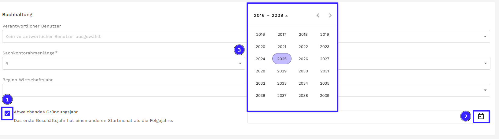 Abweichendes Gründungsjahr
