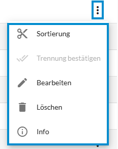 Drei Punkte Menü Optionen
