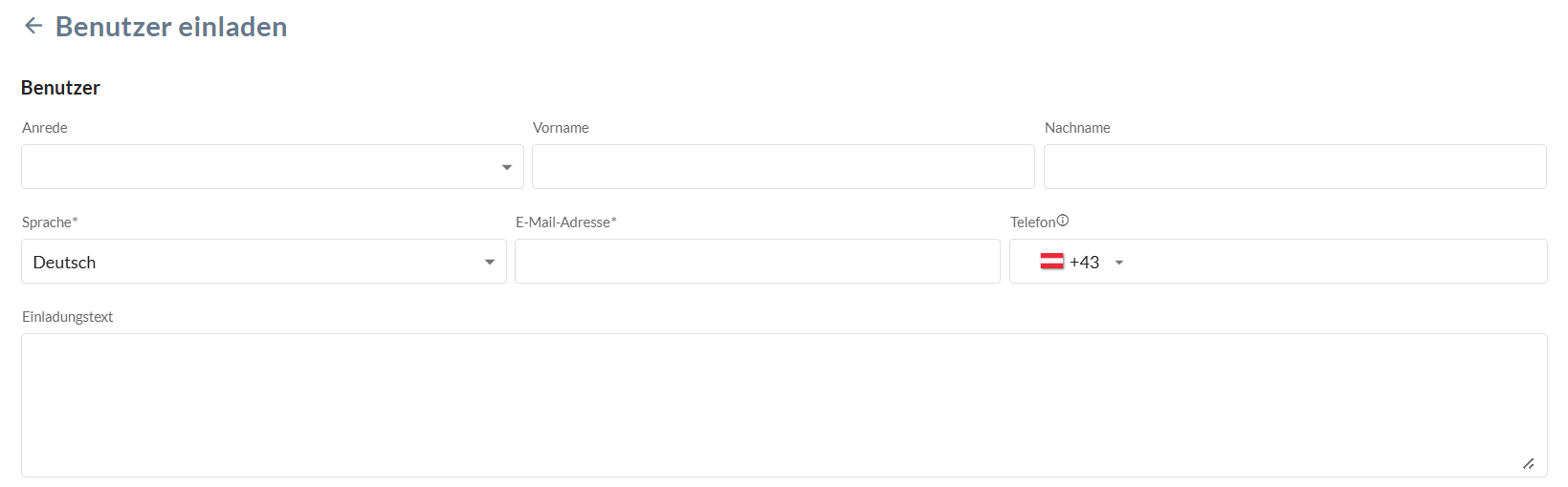 Benutzerdaten eingeben