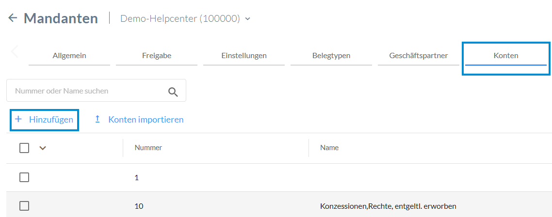 Neues Konto hinzufügen