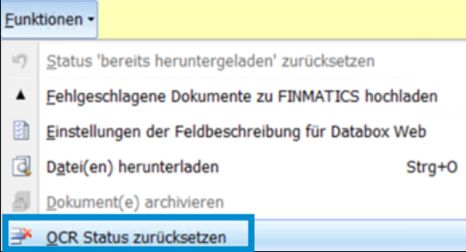 OCR Status zurücksetzen in Databox