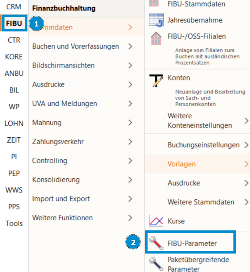 Fibu Parameter Übersicht